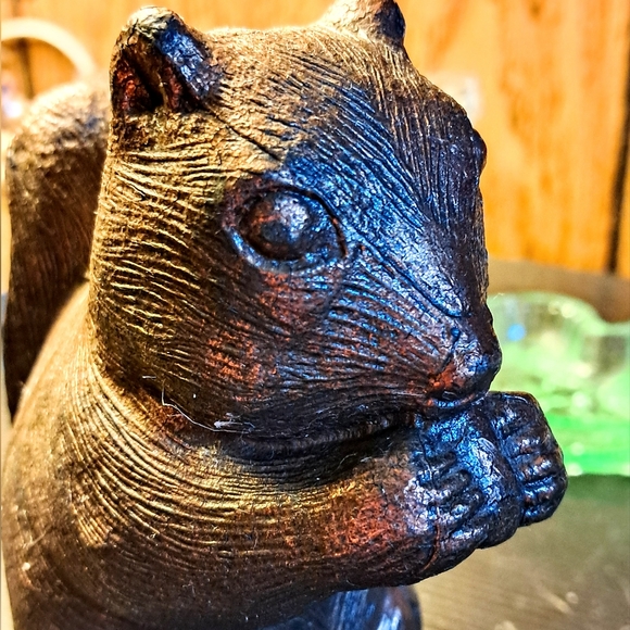 Vintage Copper BronzPlate Squirrel With Nut Coin Bank With Bottom Stopper - Picture 6 of 7